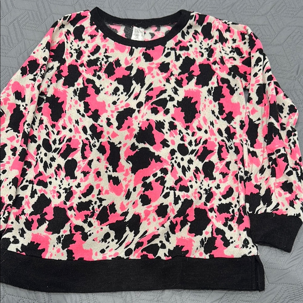 Pink and Black Patterned Top